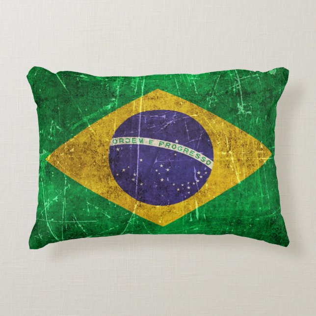 Vintage gealterte und verkratzte Flagge von Zierkissen (Vorderseite)