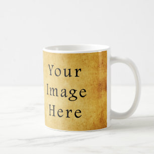 Vintage gealtertes Ernte-Gold-Pergamentpapier leer Kaffeetasse