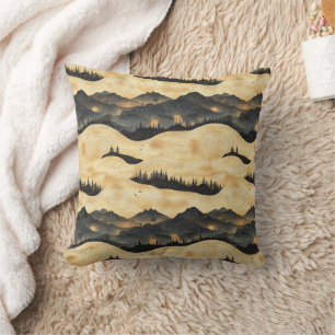 Vintage-Gebirgs-Wolken-Landschaft (1) Kissen