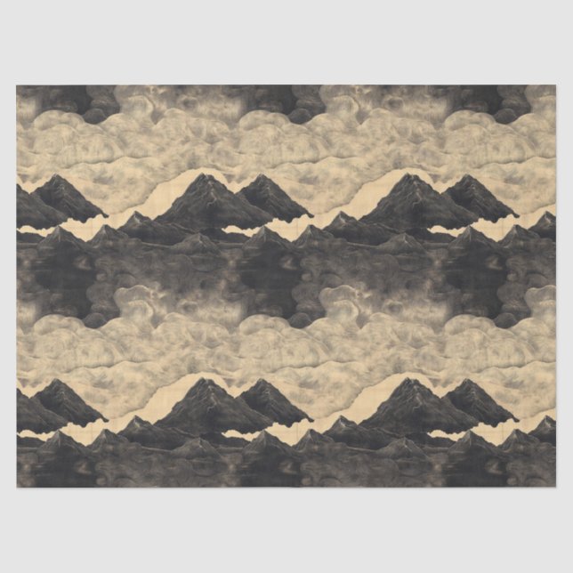 Vintage-Gebirgs-Wolken-Landschaft (2) Seidenpapier (Vorderseite)