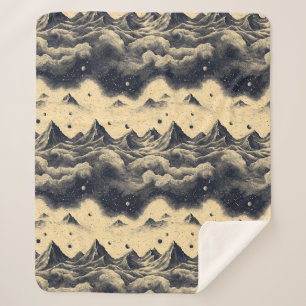 Vintage-Gebirgs-Wolken-Landschaft (3) Sherpadecke