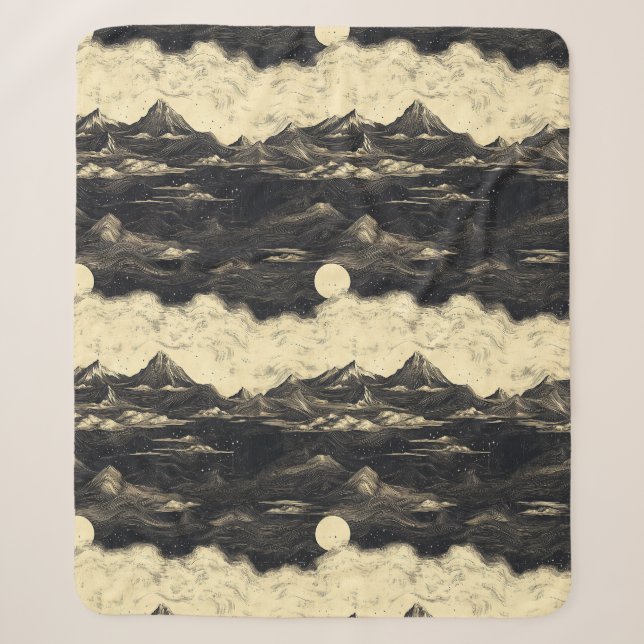 Vintage-Gebirgs-Wolken-Landschaft (5) Sherpadecke (Vorderseite)