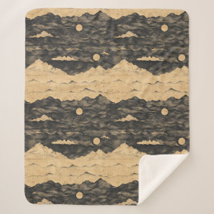 Vintage-Gebirgs-Wolken-Landschaft (7) Sherpadecke