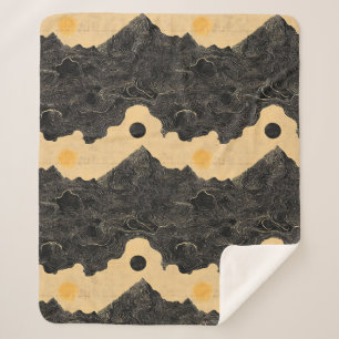 Vintage-Gebirgslandschaft mit Wolken (4) Sherpadecke