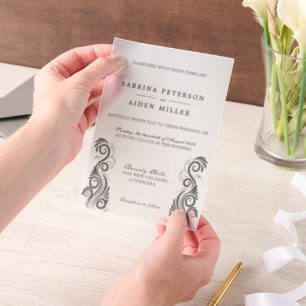 Vintage, Geblüht Black Monogram Wedding