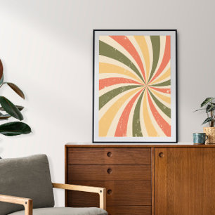 Vintage gebogene Strahlen Poster
