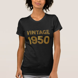 Vintage Geboren 1950 Schwarz-Gold Geburtstag T-Shirt