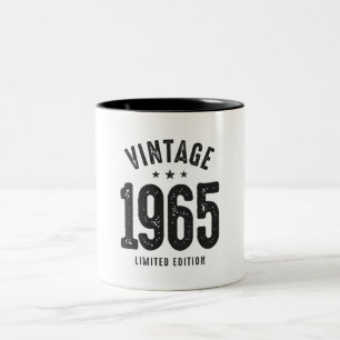 Vintage Geboren 1965 - 57. Geburtstag Retro Klassi Zweifarbige Tasse