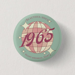 Vintage, geboren 1965, 60. Geburtstagszubehör Button