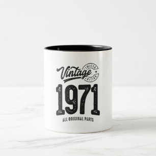Vintage Geboren 1971 - 51. Geburtstag Retro Klassi Zweifarbige Tasse