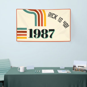Vintage Geboren 1987 Retro Streifen 40. Geburtstag Banner