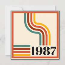 Vintage Geboren 1987 Retro Streifen 40. Geburtstag