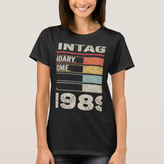 Vintage Geboren 1989 33. Geburtstag 33 Jahre alt T-Shirt