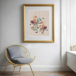 Vintage Geburtshäuser, Schmetterlinge und Vintage  Poster<br><div class="desc">Eleganter,  antiker Vintager Posterdruck. Design mit Vintagen Schmetterlingen,  Vintagen Vogelkäfigen und Vintagen botanischen Blumen,  die dieses schöne Vintage Design schaffen.</div>