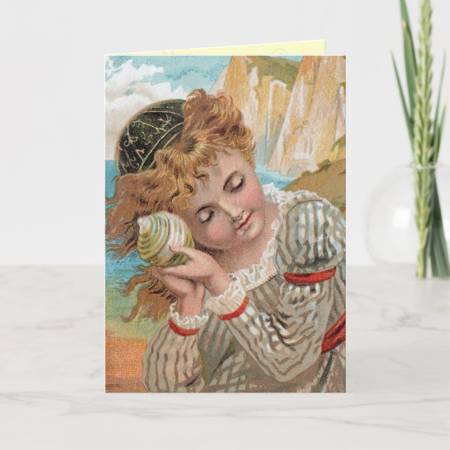 Vintage Geburtskarte Karte (Vorderseite)