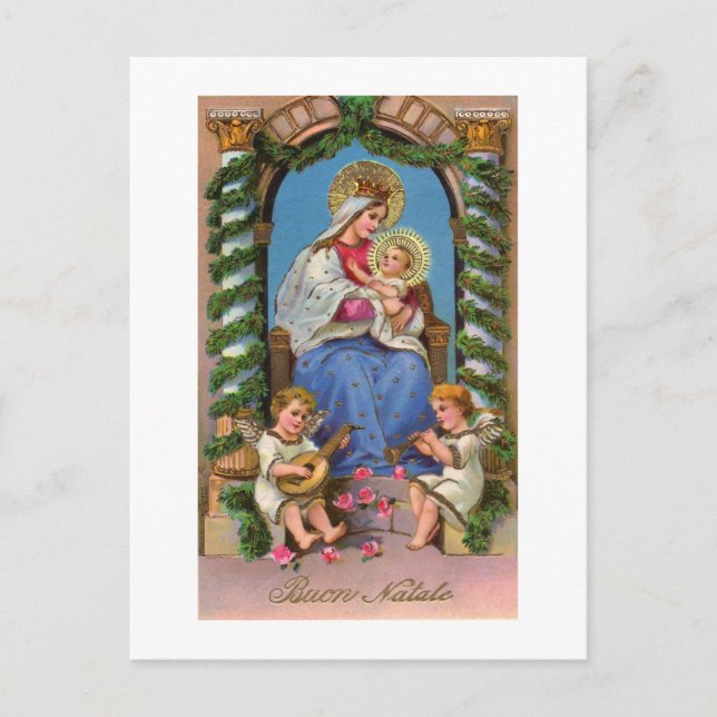 Vintage Geburtskarte Postkarte (Vorderseite)