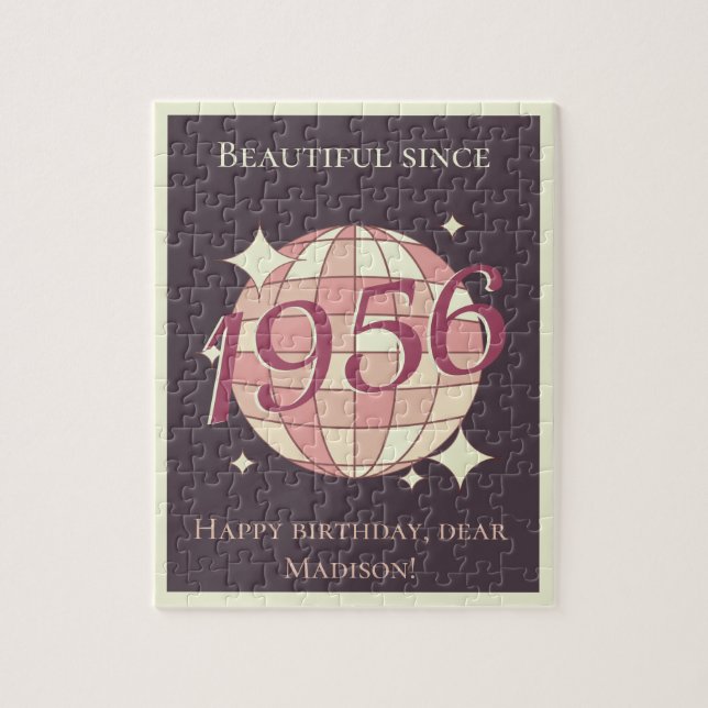 Vintage Geburtstag 1956 70. Geburtstagsgeschenk Puzzle (Vertikal)