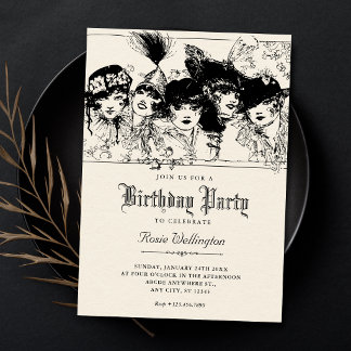 Vintage Geburtstag Einladung