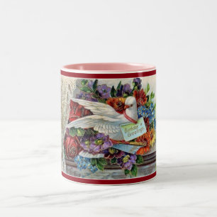 Vintage Geburtstag Tauben Kaffeetasse