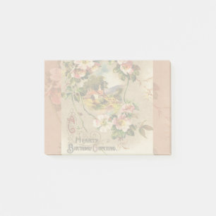 Vintage Geburtstags-Blumen-Landhaus im viktorianis Post-it Klebezettel
