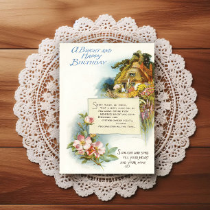 Vintage-Geburtstags-Grußpostkarte aus dem frühen 2 Postkarte