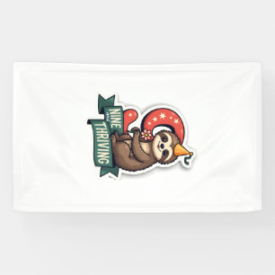 Vintage-Geburtstags-Sloth-Girl-Party-Vector-Design Banner