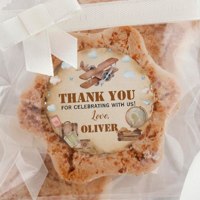 Vintage Geburtstagsaufkleber für Flugzeuge Runder Aufkleber (Von Creator hochgeladen)