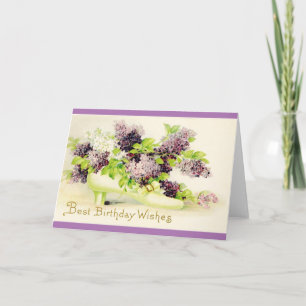 Vintage Geburtstagsblumen mit weißen Umschlägen. Karte
