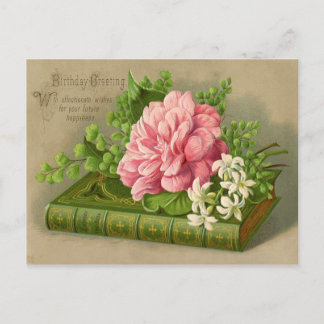 Vintage-Geburtstagsblumen Postkarte