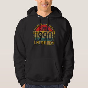 Vintage Geburtstagsdekoration April 1990 Hoodie