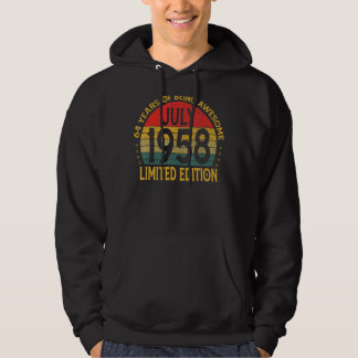 Vintage Geburtstagsdekoration Juli 1958 Hoodie