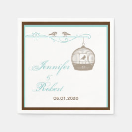 Vintage Geburtstagsfeier in Brown und Aqua Wedding Serviette