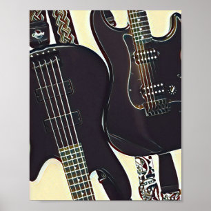Vintage Geburtstagsgeschenk für Gitarre Poster
