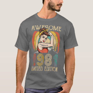 Vintage Geburtstagsgeschenke für Frauen 1981, 41 J T-Shirt
