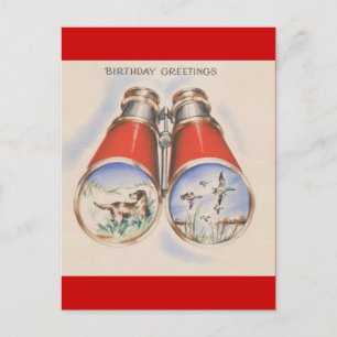 Vintage Geburtstagsgrüße Vogeljäger Postkarte
