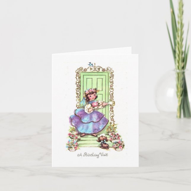 Vintage Geburtstagskarte Karte (Vorderseite)
