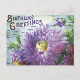 Vintage Geburtstagskarte mit Blume Postkarte