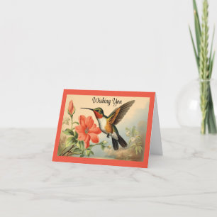 Vintage Geburtstagskarte mit Kolibri Karte