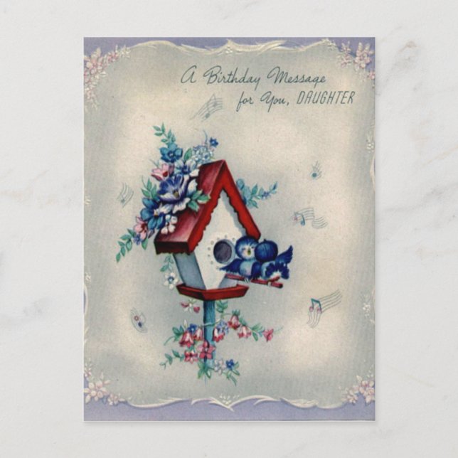 Vintage Geburtstagskarte Postkarte (Vorderseite)