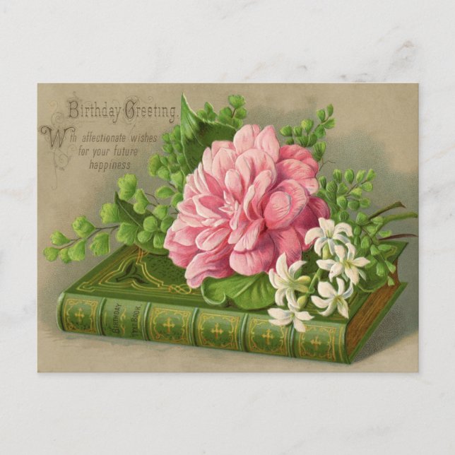 Vintage Geburtstagskarte Postkarte (Vorderseite)