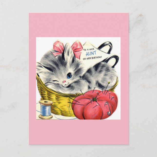 Vintage Geburtstagskarte Postkarte (Vorderseite)