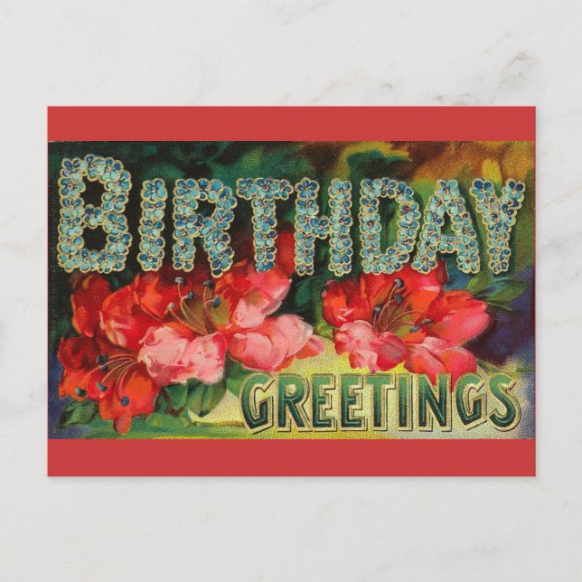 Vintage Geburtstagskarte Postkarte (Vorderseite)