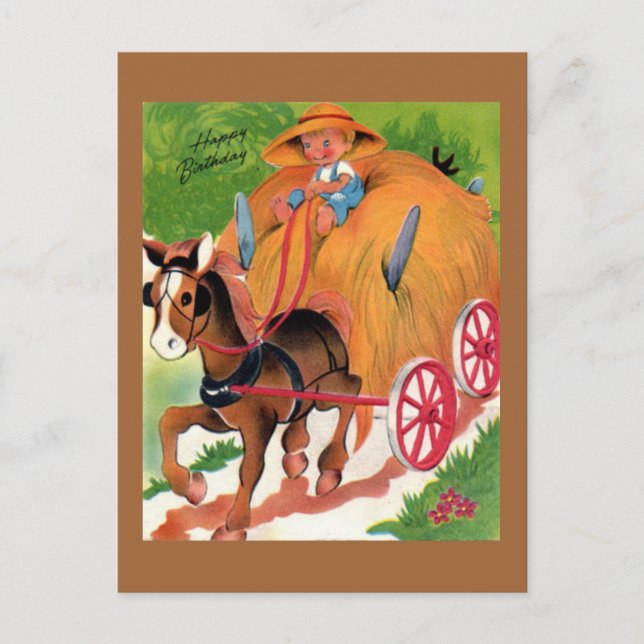 Vintage Geburtstagskarte Postkarte (Vorderseite)