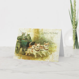 Vintage Geburtstagskatzen Karte