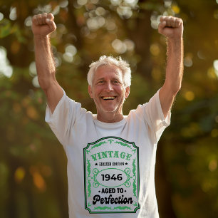 Vintage-Geburtstagslabel Personalisiertes Jahr T-S T-Shirt