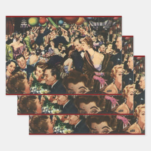 Vintage Geburtstagsparty Balloons, Hollywood Theme Geschenkpapier Set