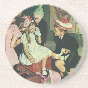 Vintage Geburtstagsparty, Button den Schwanz auf d Untersetzer