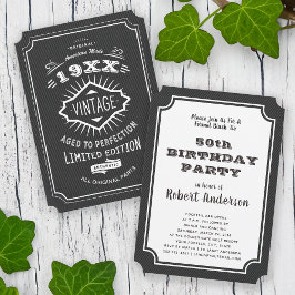 Vintage Geburtstagsparty mit Vollendung Einladung