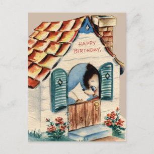 Vintage-Geburtstagspostkarte Postkarte