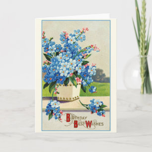 Vintage Geburtstagswünsche Retro Floral Karte